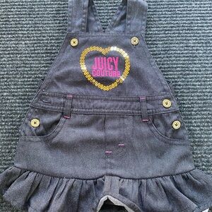 Juicy Couture Black Denim Overall Dress- 6/9mo